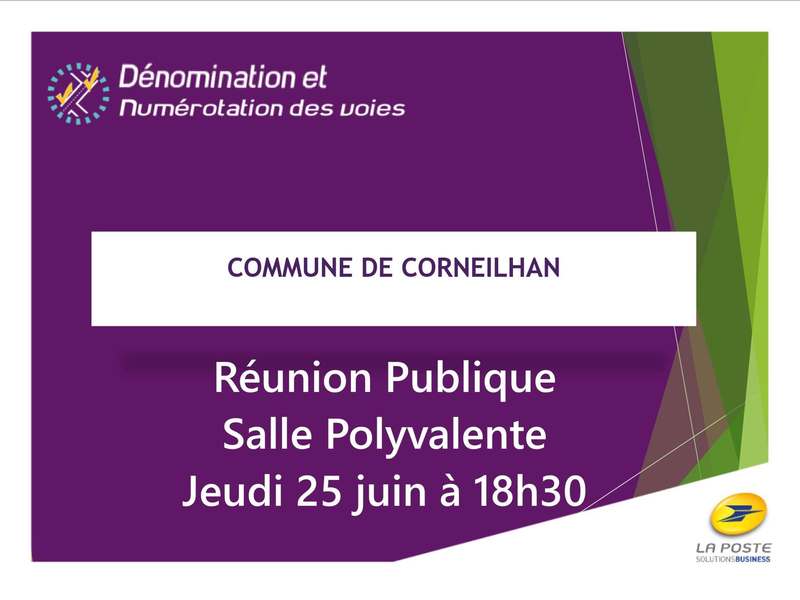REUNION PUBLIQUE POUR L'ADRESSAGE